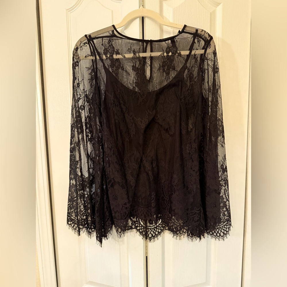 White House Black Market Lace two-piece top in Black